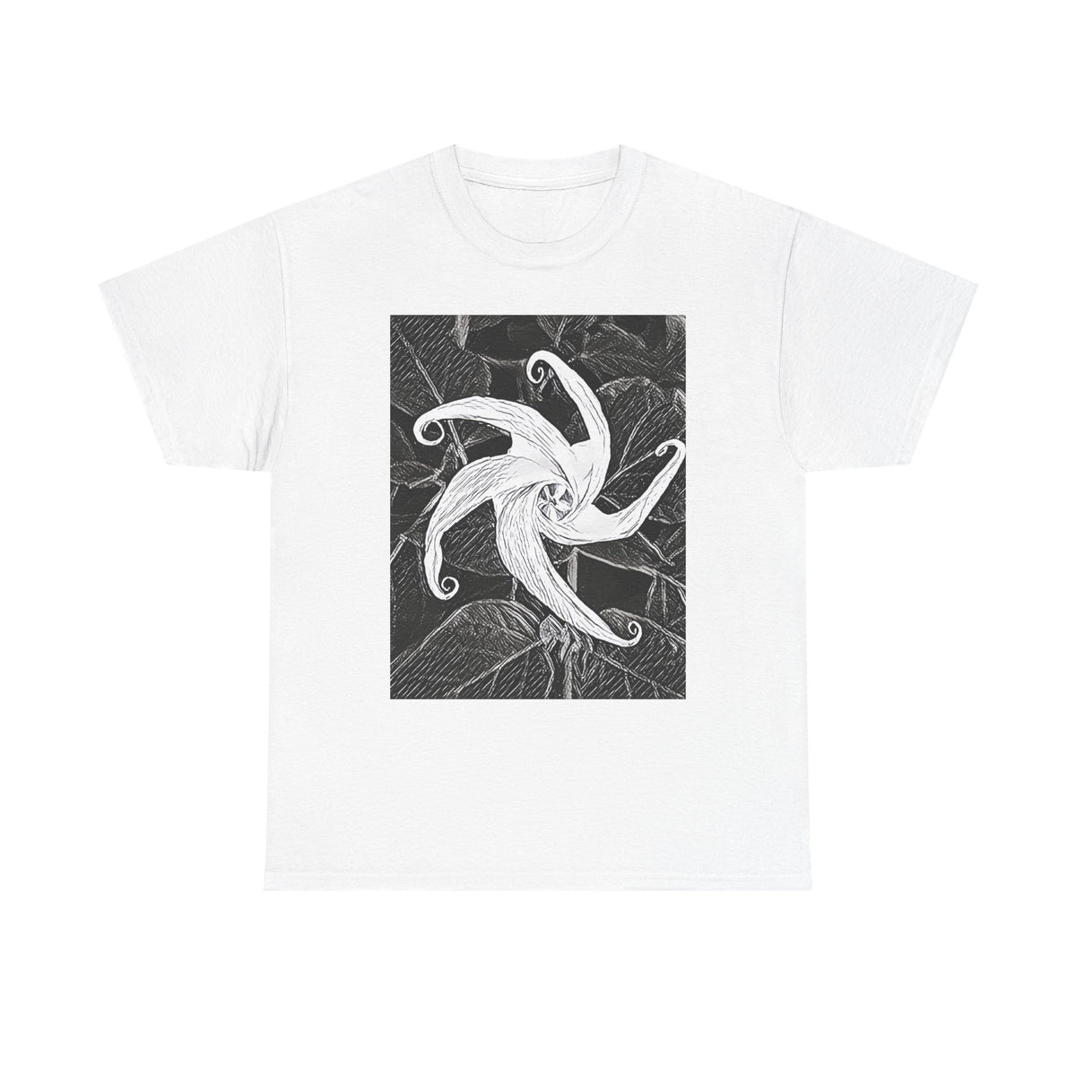 Jimsonweed Datura Stramonium Graphic Print Botany Unisex Heavy Cotton Tee Shirt