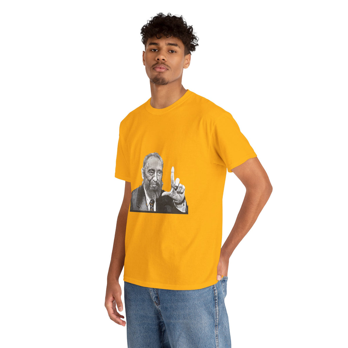 Fidel Castro Black & White Art Graphic Print Unisex Heavy Cotton Tee