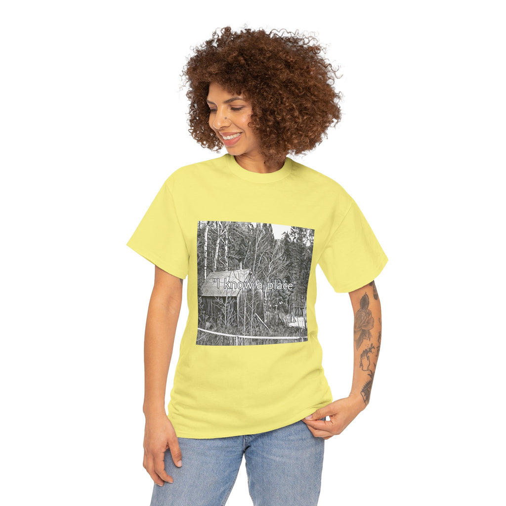 I Know A Place Graphic Print SS Crew Unisex Heavy Cotton Freedom Club Tee Shirt