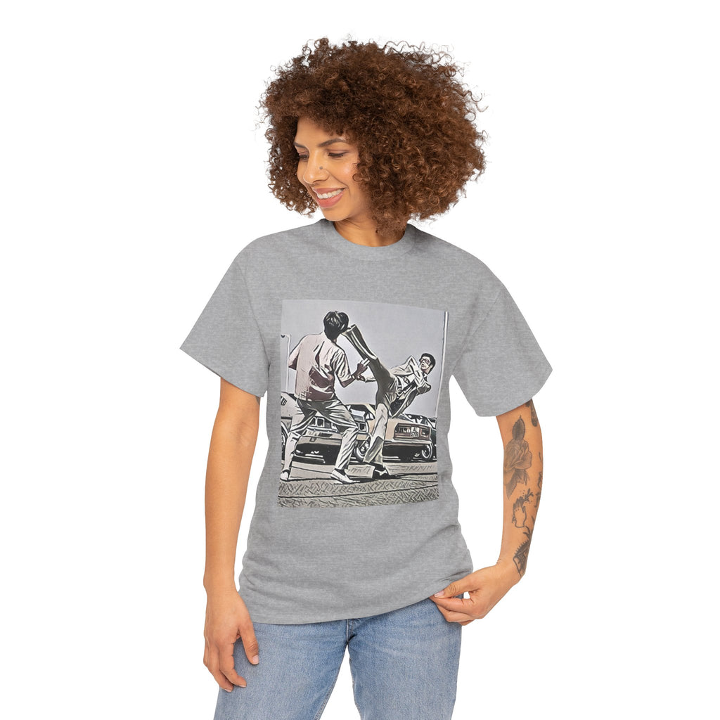 Bruce Lee Graphic Print Short Sleeve Crew Neck Unisex Heavy Cotton Art Tee Shirt
