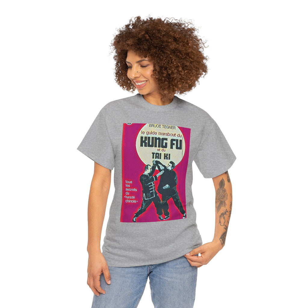 Kung Fu Tai Chi Bruce Tegner Graphic Print SS Crew Unisex Heavy Cotton Tee Shirt