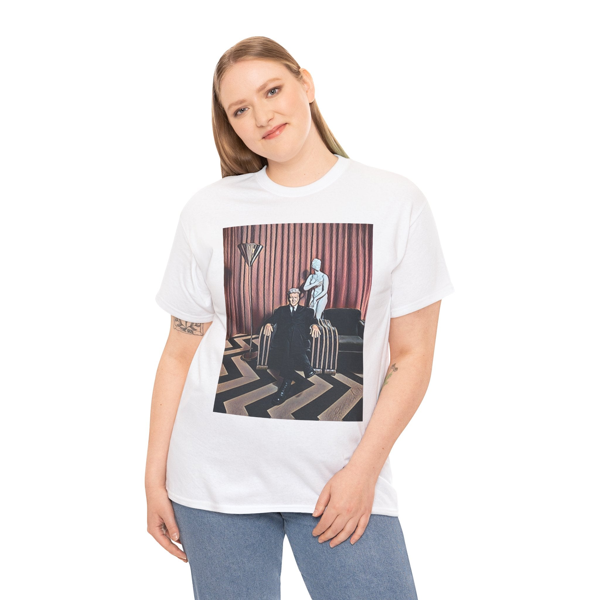 David Lynch Twin Peaks Graphic Print Short Sleeve Unisex Heavy Cotton Tee Shirt
