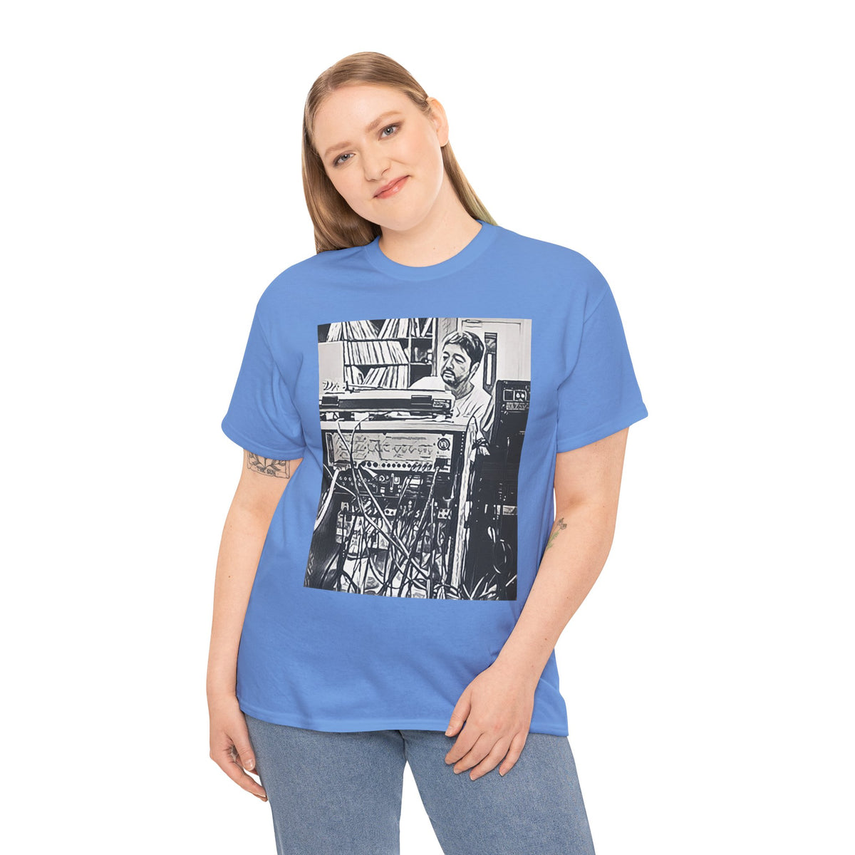 Nujabes Graphic Print Short Sleeve Crew Neck Unisex Heavy Cotton Art Tee Shirt