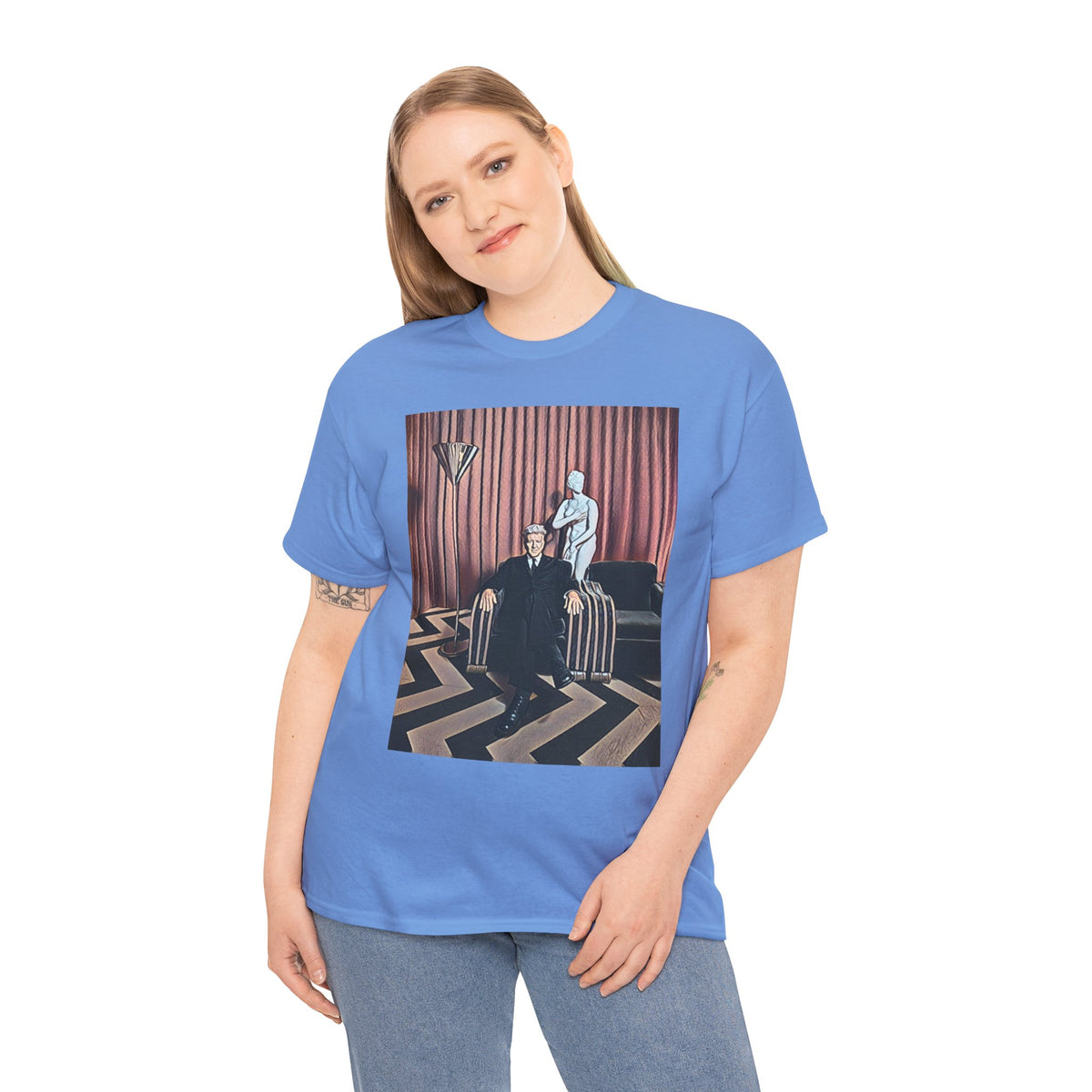 David Lynch Twin Peaks Graphic Print Short Sleeve Unisex Heavy Cotton Tee Shirt