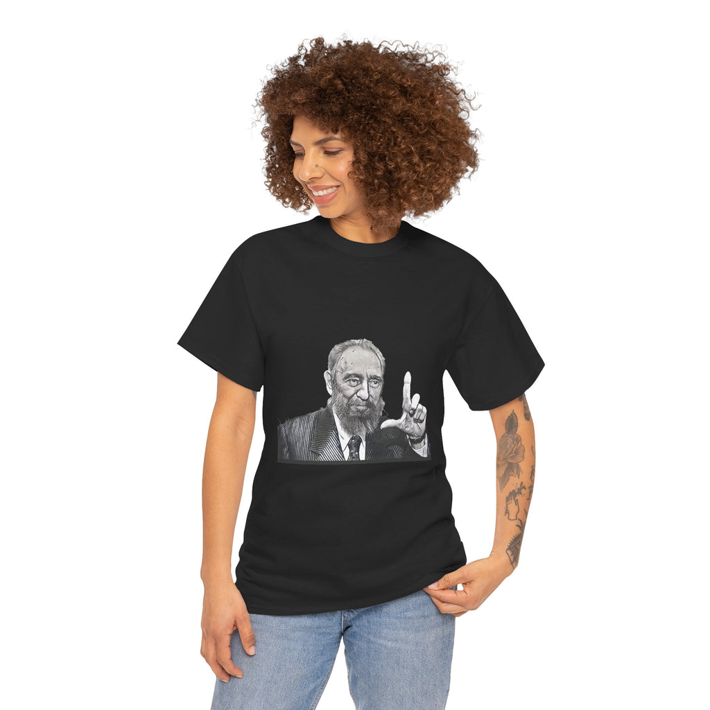 Fidel Castro Black & White Art Graphic Print Unisex Heavy Cotton Tee