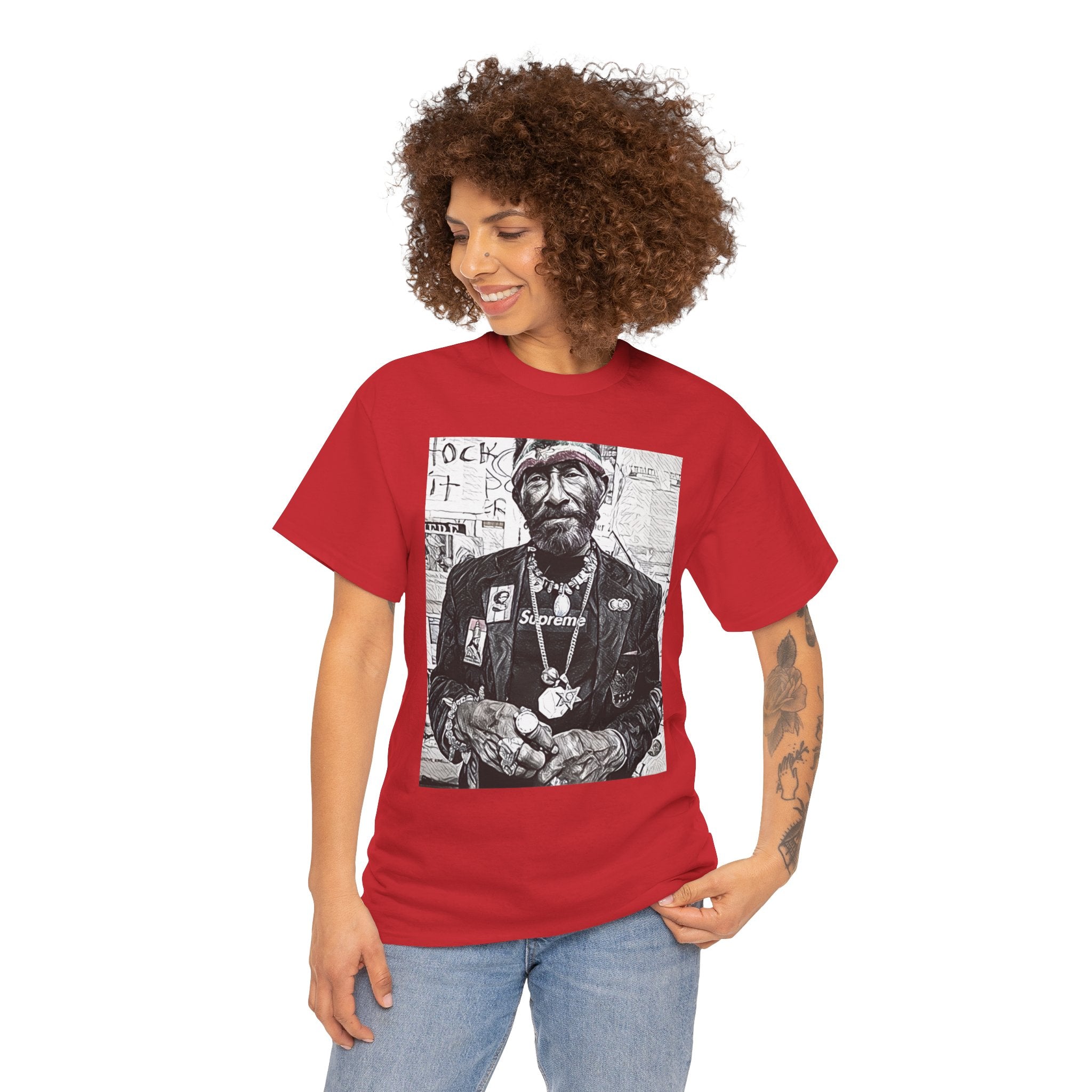 Lee "Scratch" Perry Graphic Print Short Sleeve Unisex Heavy Cotton Art Tee Shirt