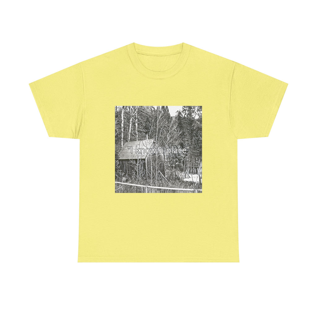 I Know A Place Graphic Print SS Crew Unisex Heavy Cotton Freedom Club Tee Shirt