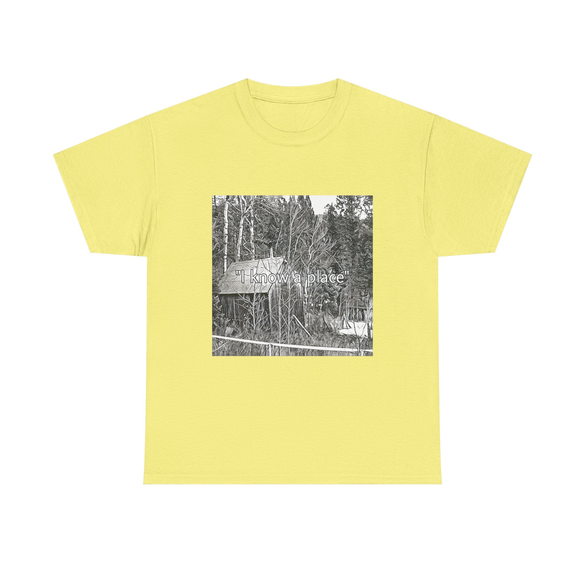 I Know A Place Graphic Print SS Crew Unisex Heavy Cotton Freedom Club Tee Shirt