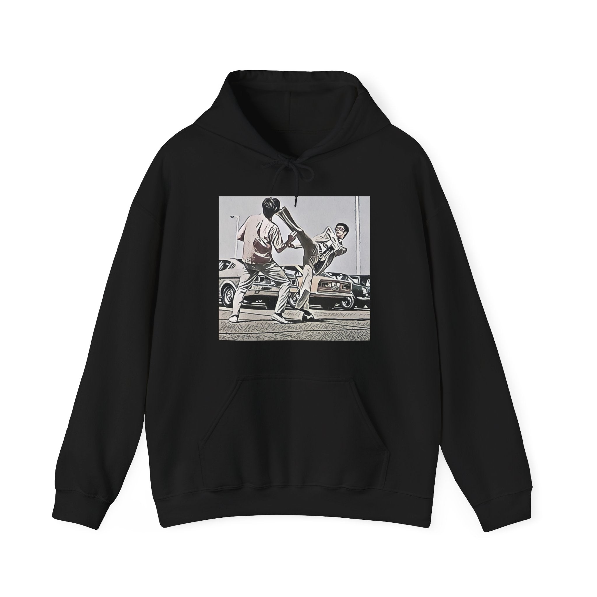 Bruce Lee Graphic Print Long Sleeve Unisex Heavy Blend™ Hooded Movie Sweatshirt