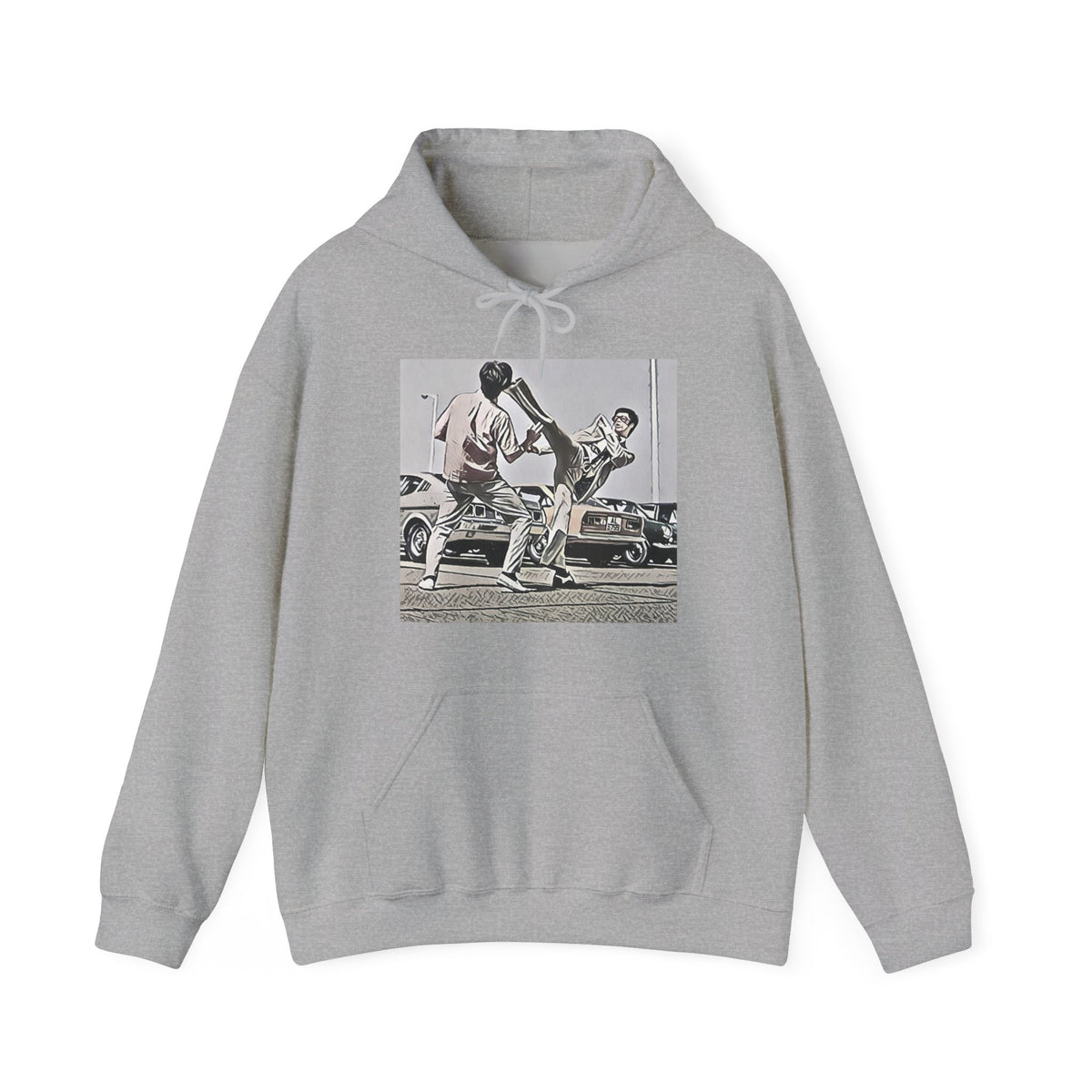 Bruce Lee Graphic Print Long Sleeve Unisex Heavy Blend™ Hooded Movie Sweatshirt