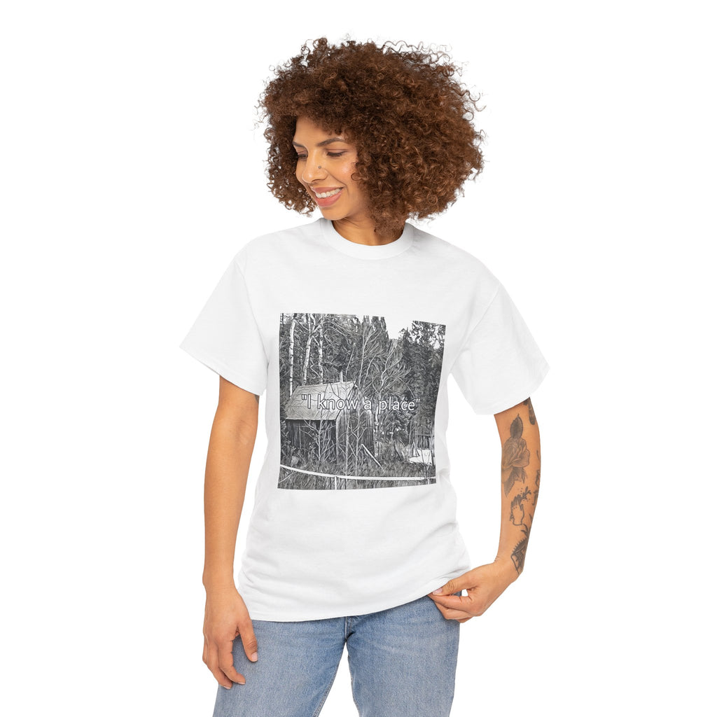 I Know A Place Graphic Print SS Crew Unisex Heavy Cotton Freedom Club Tee Shirt