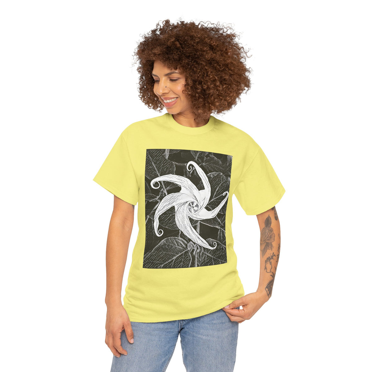 Jimsonweed Datura Stramonium Graphic Print Botany Unisex Heavy Cotton Tee Shirt
