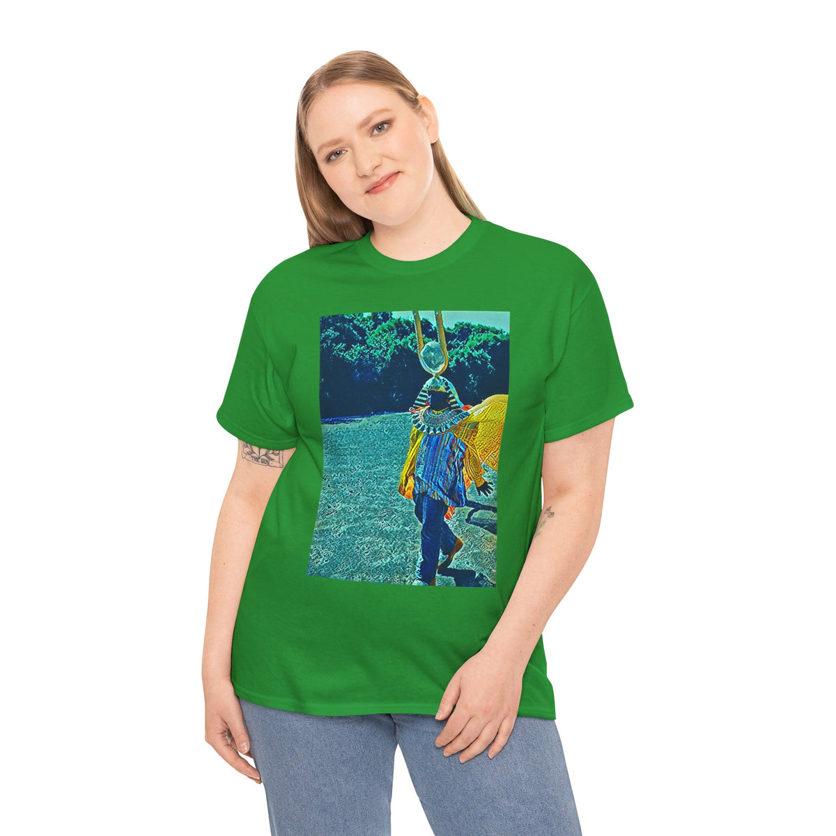 Sun Ra Graphic Print Drip Short Sleeve Crew Neck Unisex Heavy Cotton Tee Shirt