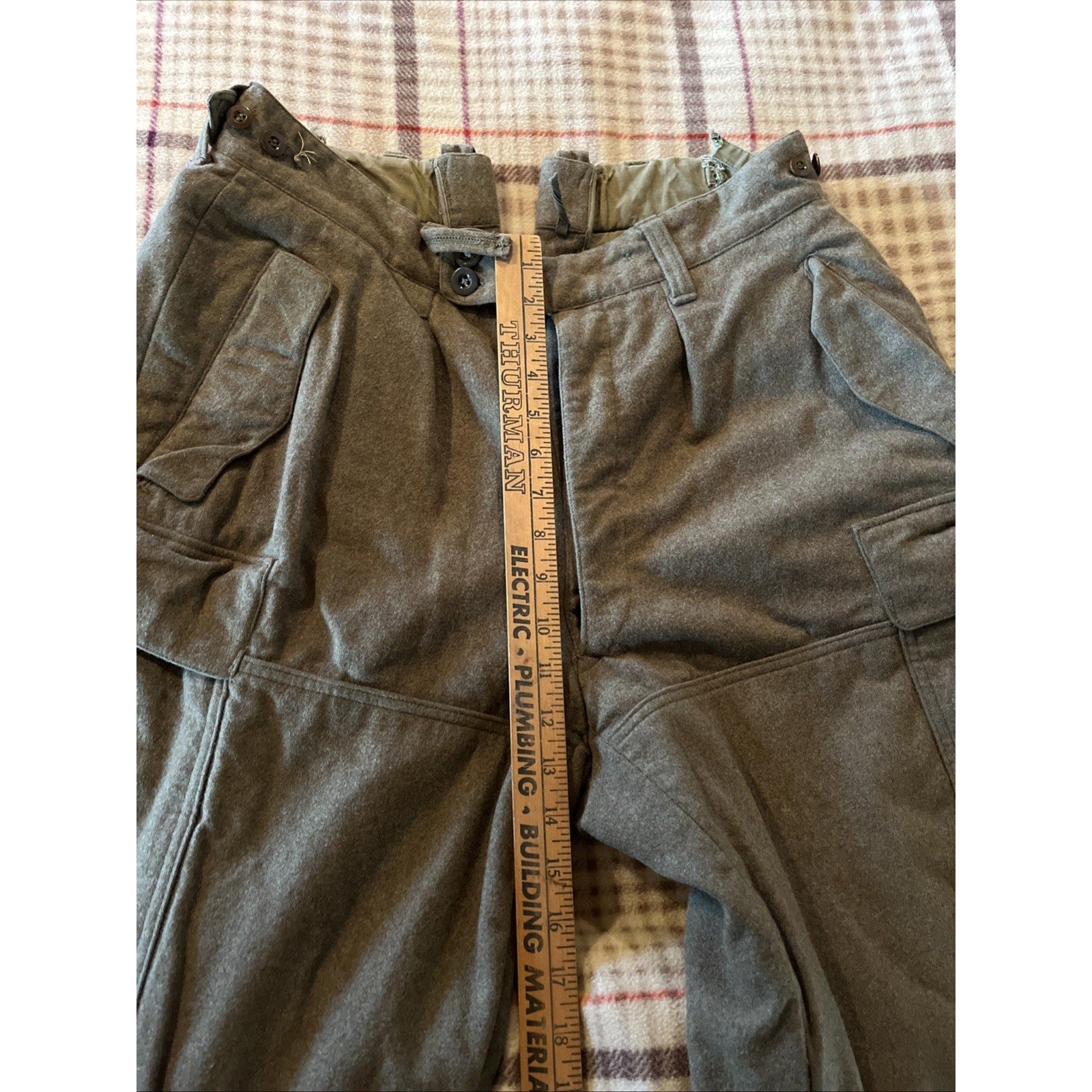 POST WW II GERMAN BUNDESWEHR WINTER WOOL GREEN PANTS SPORTRA ARNSTORF 34x30 VTG