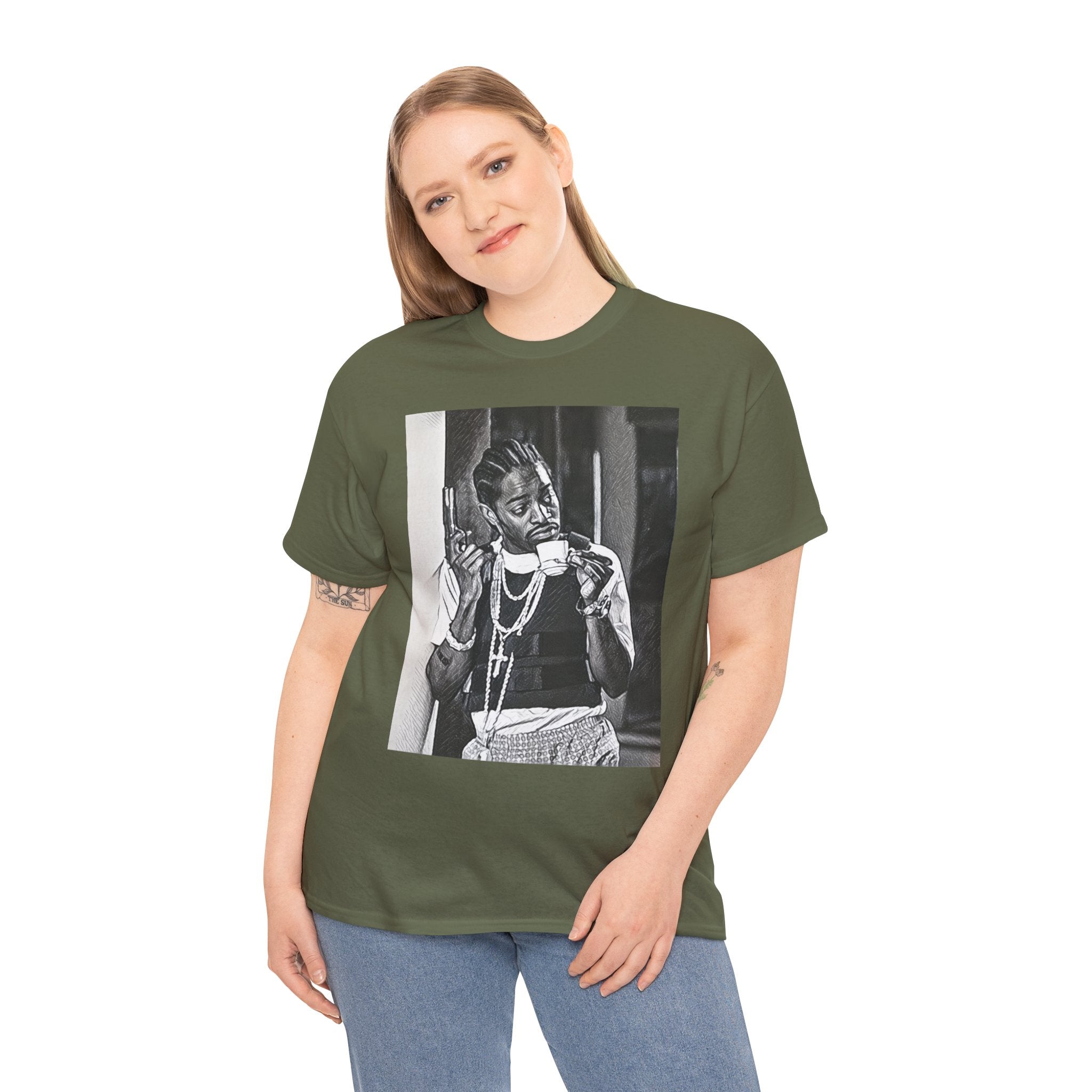 Andre 3000 Graphic Print Short Sleeve Crew Neck Unisex Heavy Cotton Tee Shirt