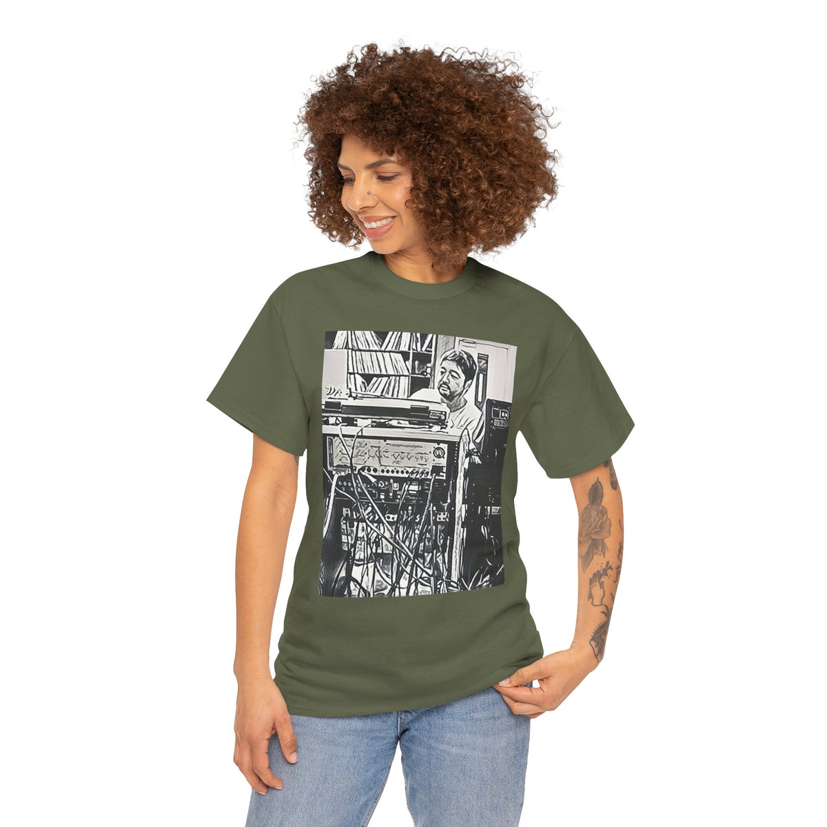 Nujabes Graphic Print Short Sleeve Crew Neck Unisex Heavy Cotton Art Tee Shirt