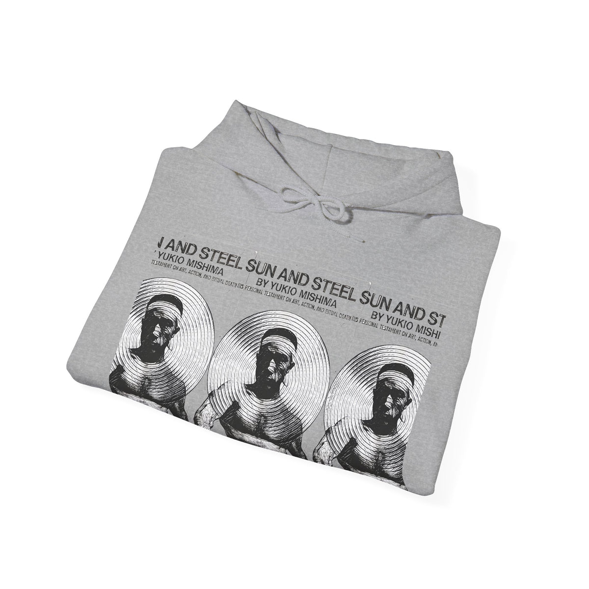 Yukio Mishima Sun & Steel Graphic Print LS Unisex Heavy Blend™ Hooded Sweatshirt