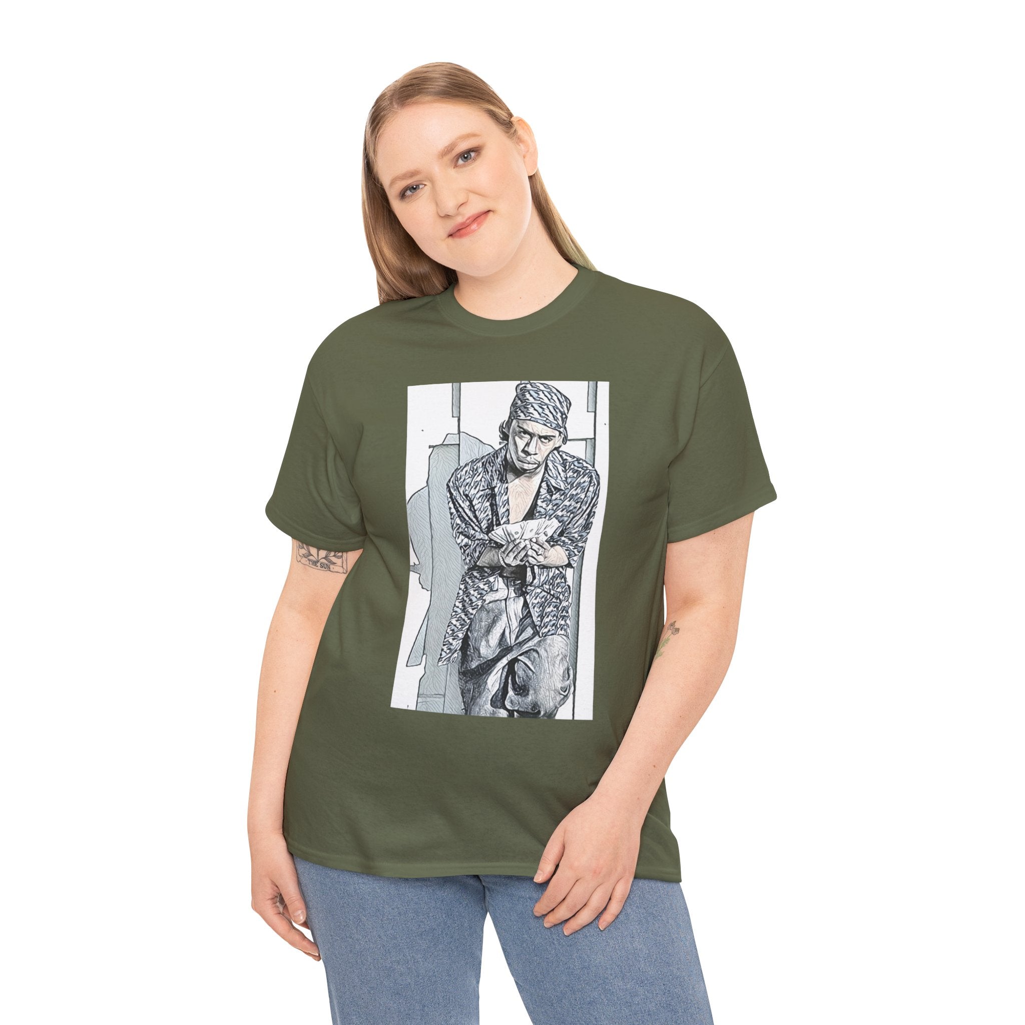 Tommy Wright III Graphic Print Short Sleeve Crew Unisex Heavy Cotton Tee Shirt