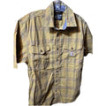 Carhartt Shirt Mens Medium Green Plaid Rugged Flex Short Sleeve Button Front