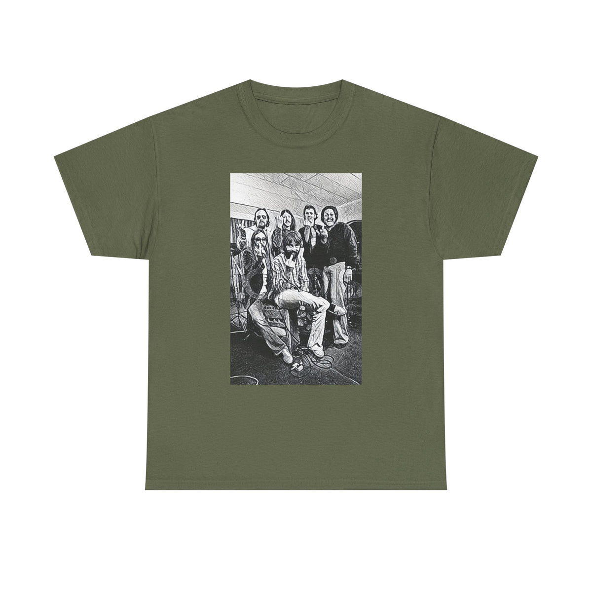 The Doobie Brothers Graphic Print Short Sleeve Crew Neck Unisex Heavy Cotton Tee