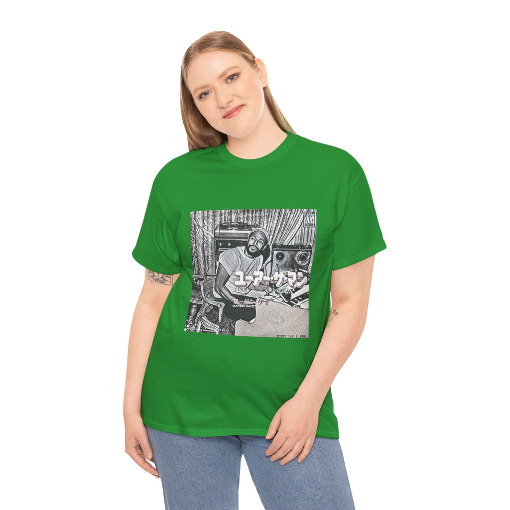 Marvin Gaye Graphic Print Short Sleeve Crew Neck Unisex Heavy Cotton Tee Shirt