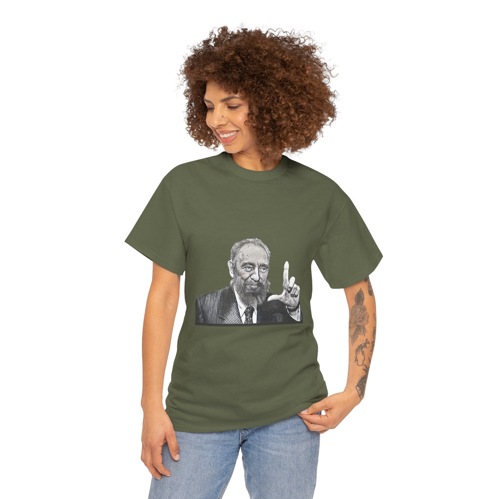 Fidel Castro Black & White Art Graphic Print Unisex Heavy Cotton Tee