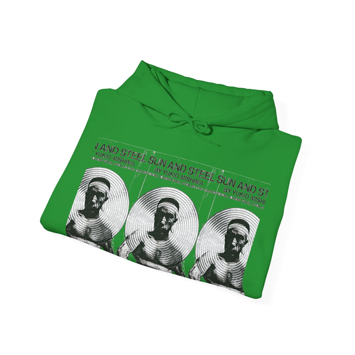 Yukio Mishima Sun & Steel Graphic Print LS Unisex Heavy Blend™ Hooded Sweatshirt