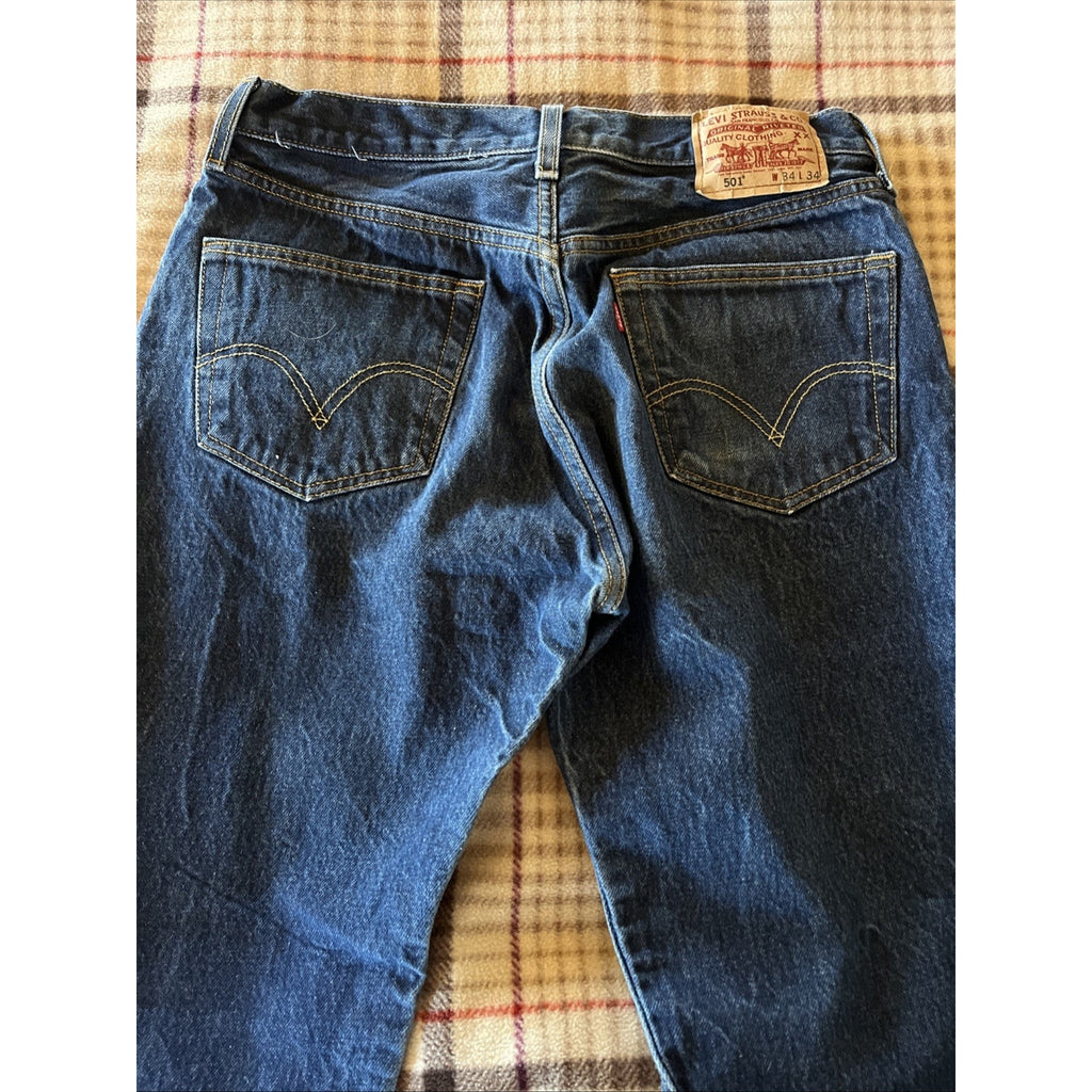 Vtg Levis 501xx Jeans Blue Denim Button Fly Medium Wash Y2K 2000s Mens 32x31