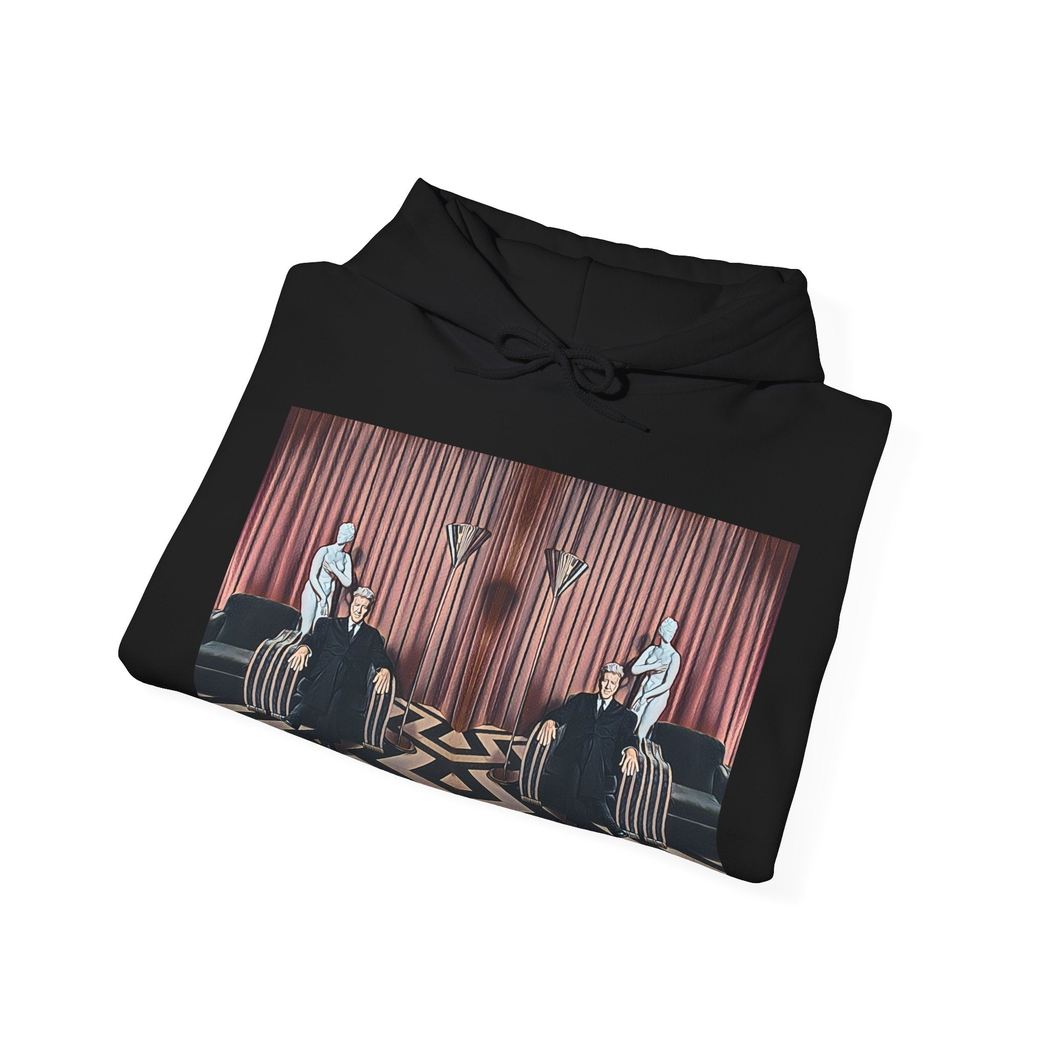 David Lynch Twin Peaks Art Graphic Print LS Unisex Heavy Blend Hooded Sweatshirt