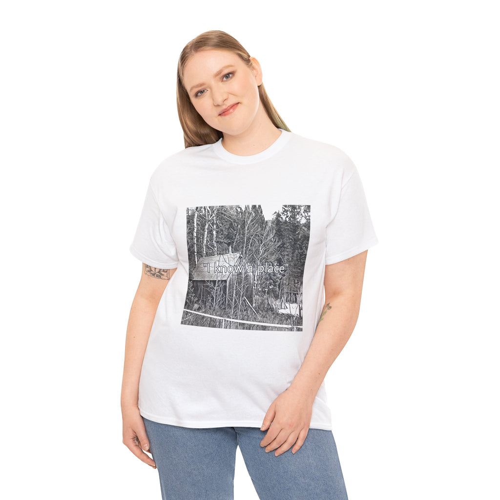 I Know A Place Graphic Print SS Crew Unisex Heavy Cotton Freedom Club Tee Shirt