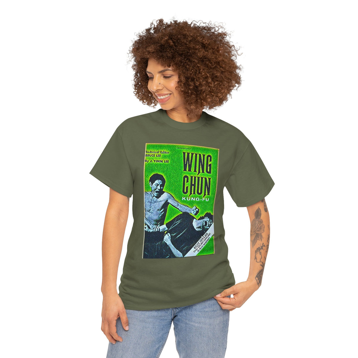 Wing Chun Kung-Fu Graphic Print Short Sleeve Crew Unisex Heavy Cotton Tee Shirt