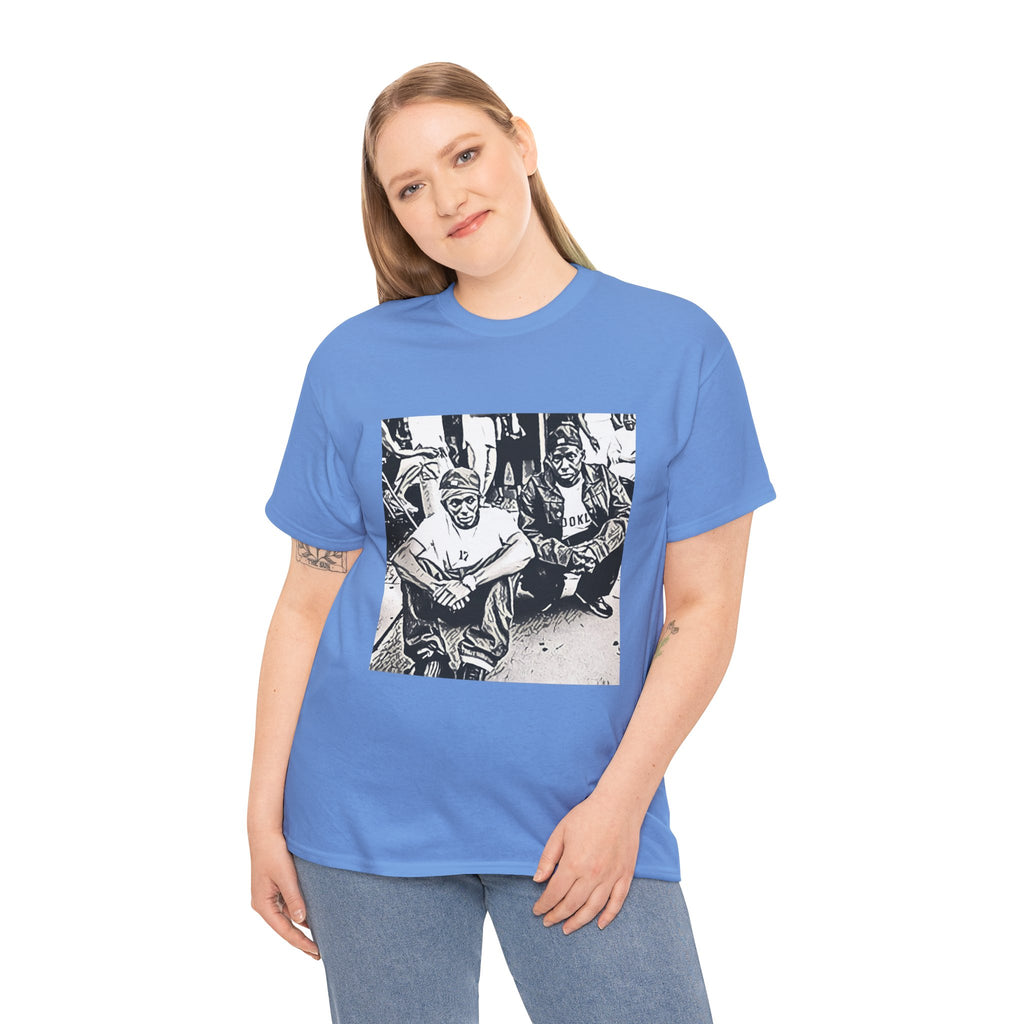 Black Star Graphic Print Short Sleeve Crew Neck Unisex Heavy Cotton Tee Shirt