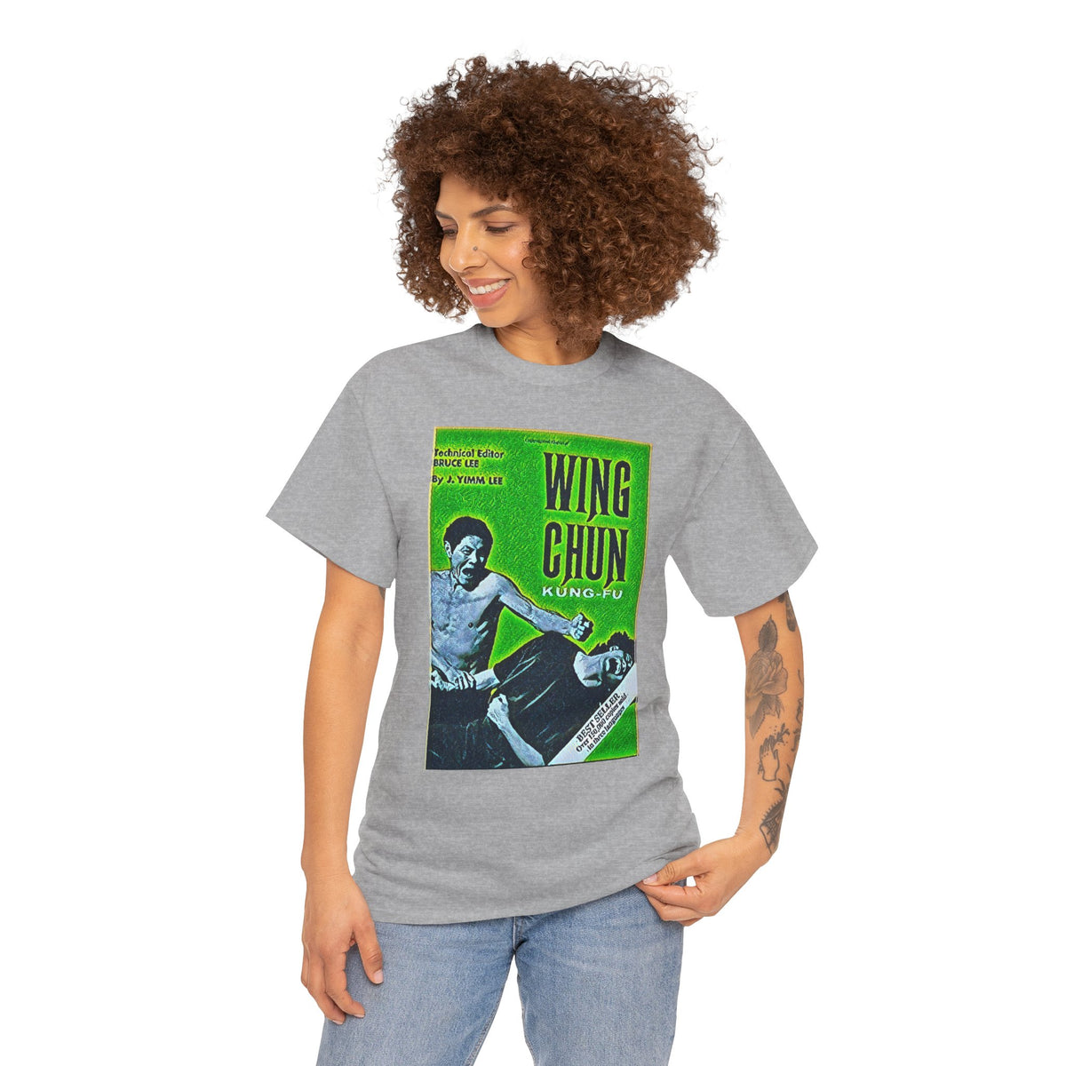 Wing Chun Kung-Fu Graphic Print Short Sleeve Crew Unisex Heavy Cotton Tee Shirt