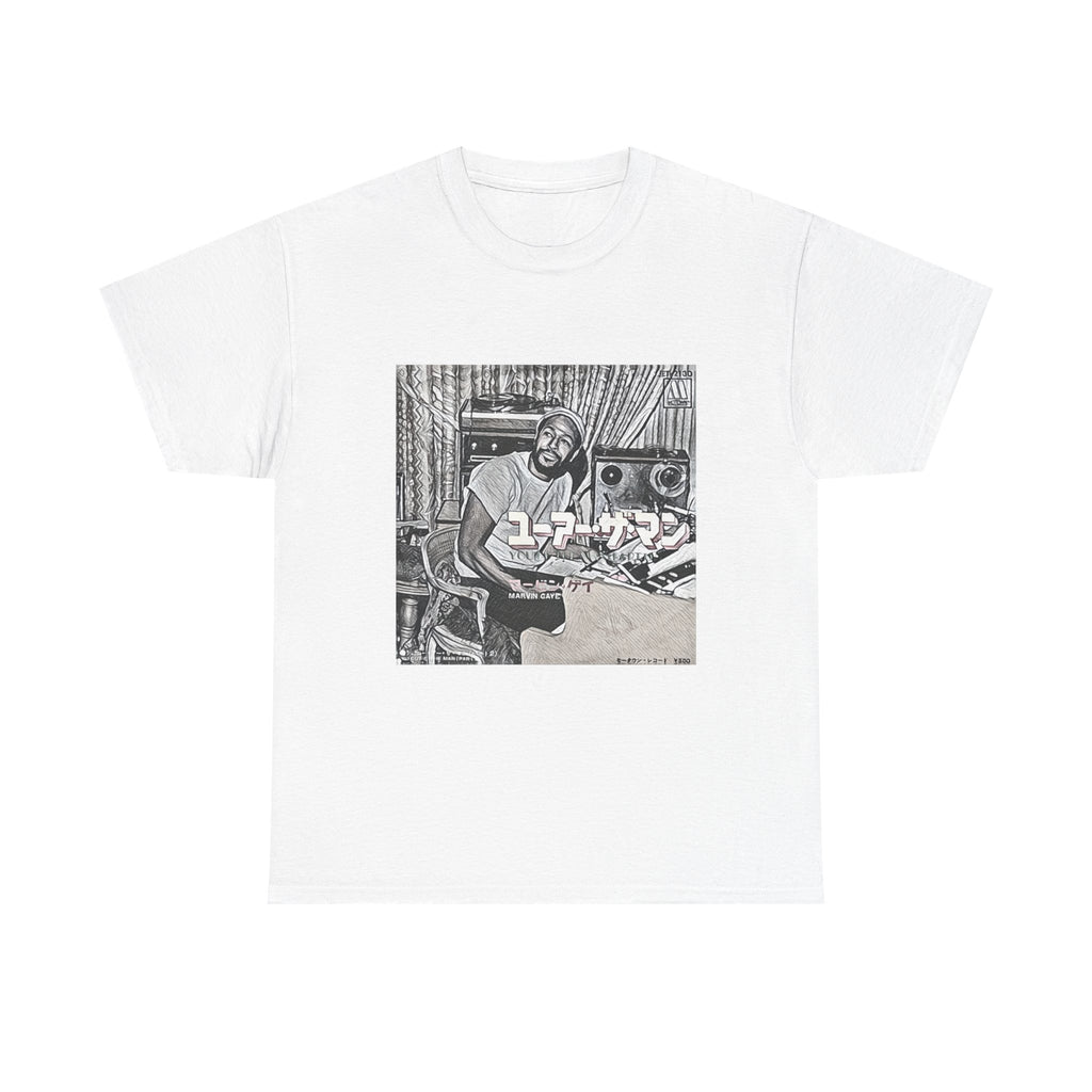 Marvin Gaye Graphic Print Short Sleeve Crew Neck Unisex Heavy Cotton Tee Shirt
