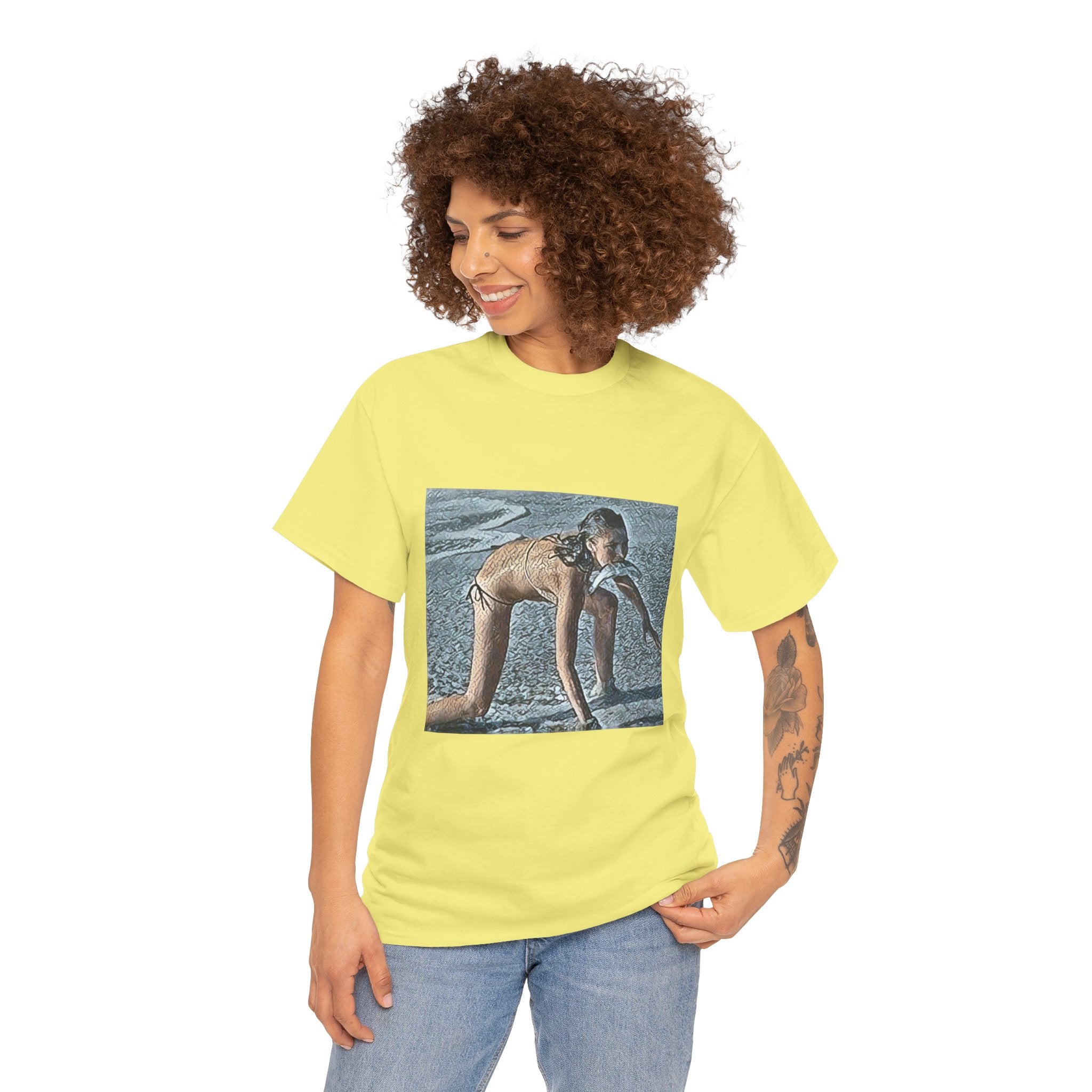 Modern Woman Graphic Print Short Sleeve Crew Neck Unisex Heavy Cotton Tee Shirt