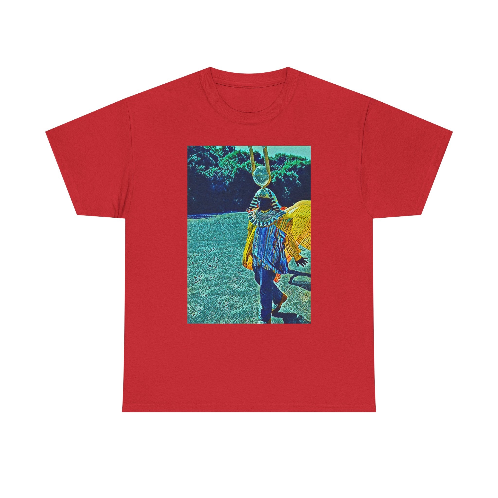 Sun Ra Graphic Print Drip Short Sleeve Crew Neck Unisex Heavy Cotton Tee Shirt