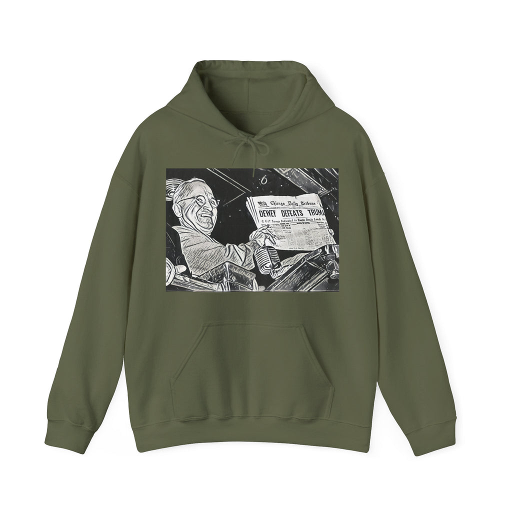 Dewey Defeats Truman Graphic Print LS Unisex Heavy Blend™ Hooded Art Sweatshirt