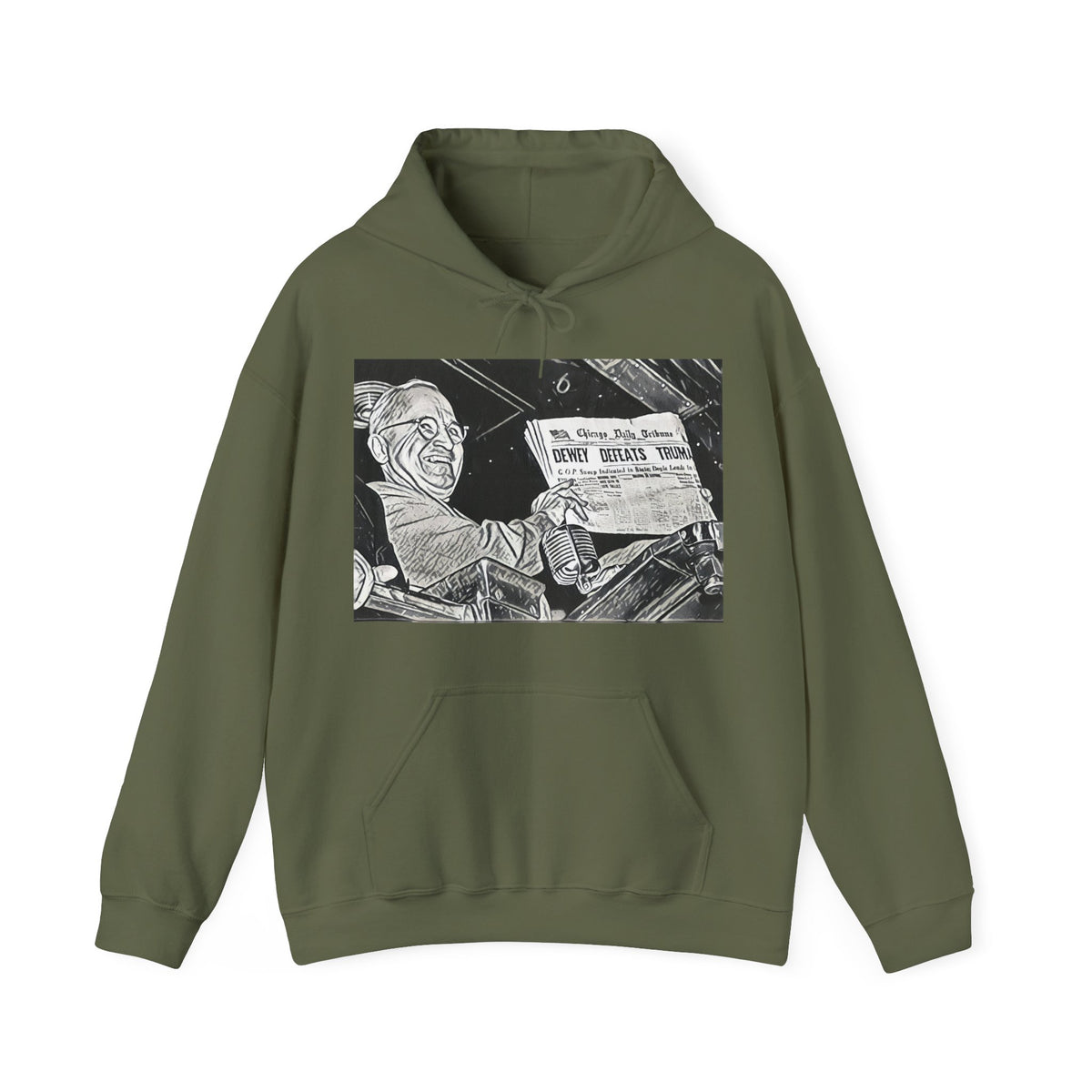Dewey Defeats Truman Graphic Print LS Unisex Heavy Blend™ Hooded Art Sweatshirt