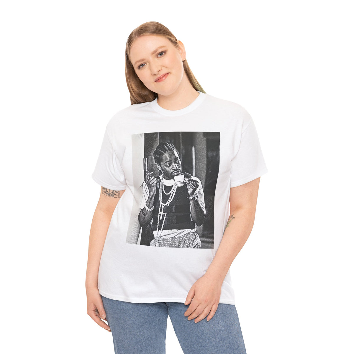 Andre 3000 Graphic Print Short Sleeve Crew Neck Unisex Heavy Cotton Tee Shirt