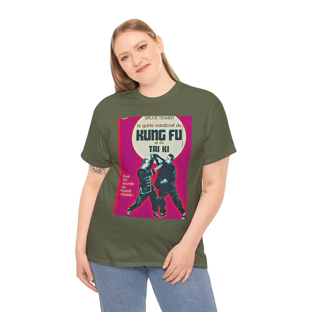 Kung Fu Tai Chi Bruce Tegner Graphic Print SS Crew Unisex Heavy Cotton Tee Shirt
