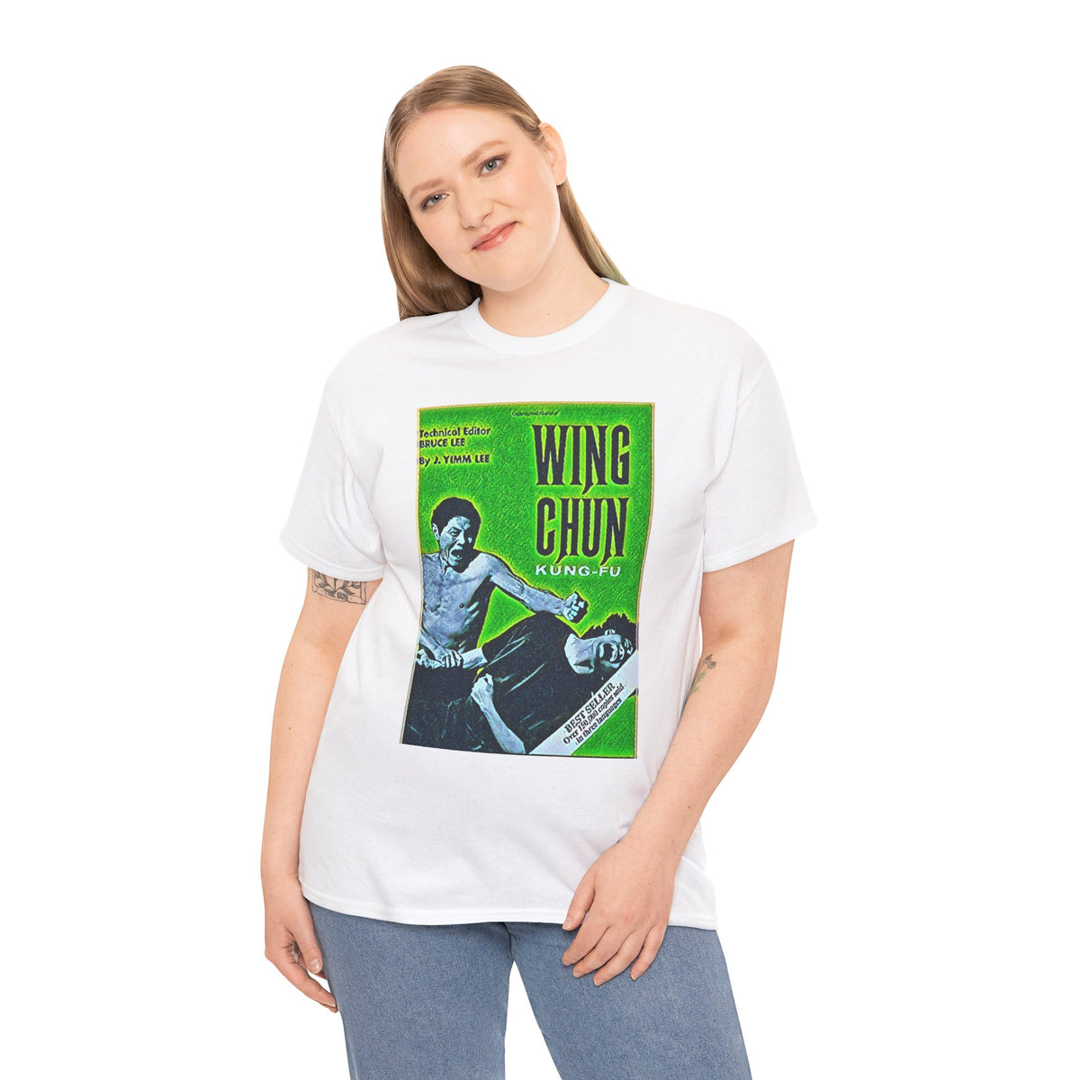 Wing Chun Kung-Fu Graphic Print Short Sleeve Crew Unisex Heavy Cotton Tee Shirt