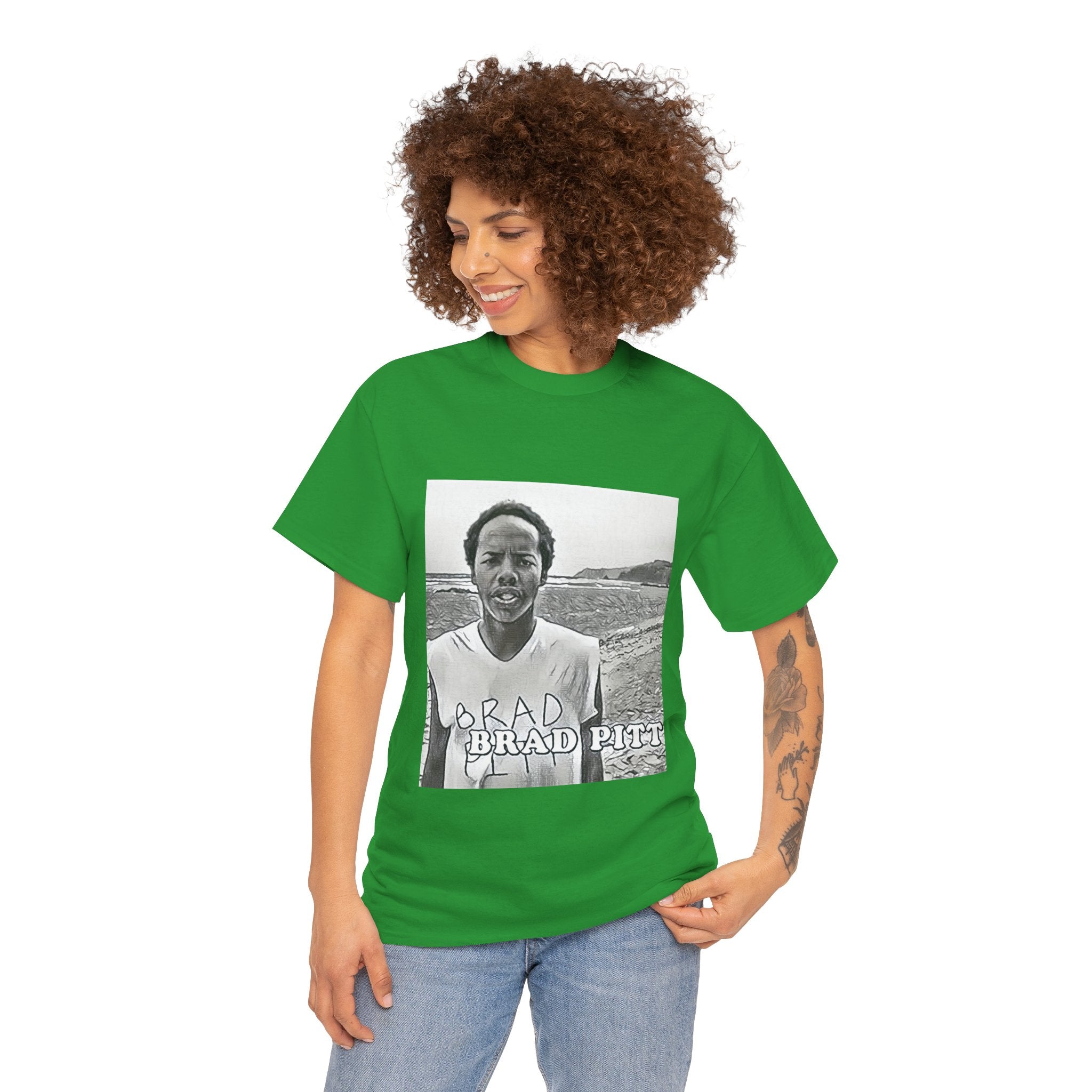 Earl Sweatshirt Brad Pitt Graphic Print Short Sleeve Unisex Heavy Cotton T-Shirt