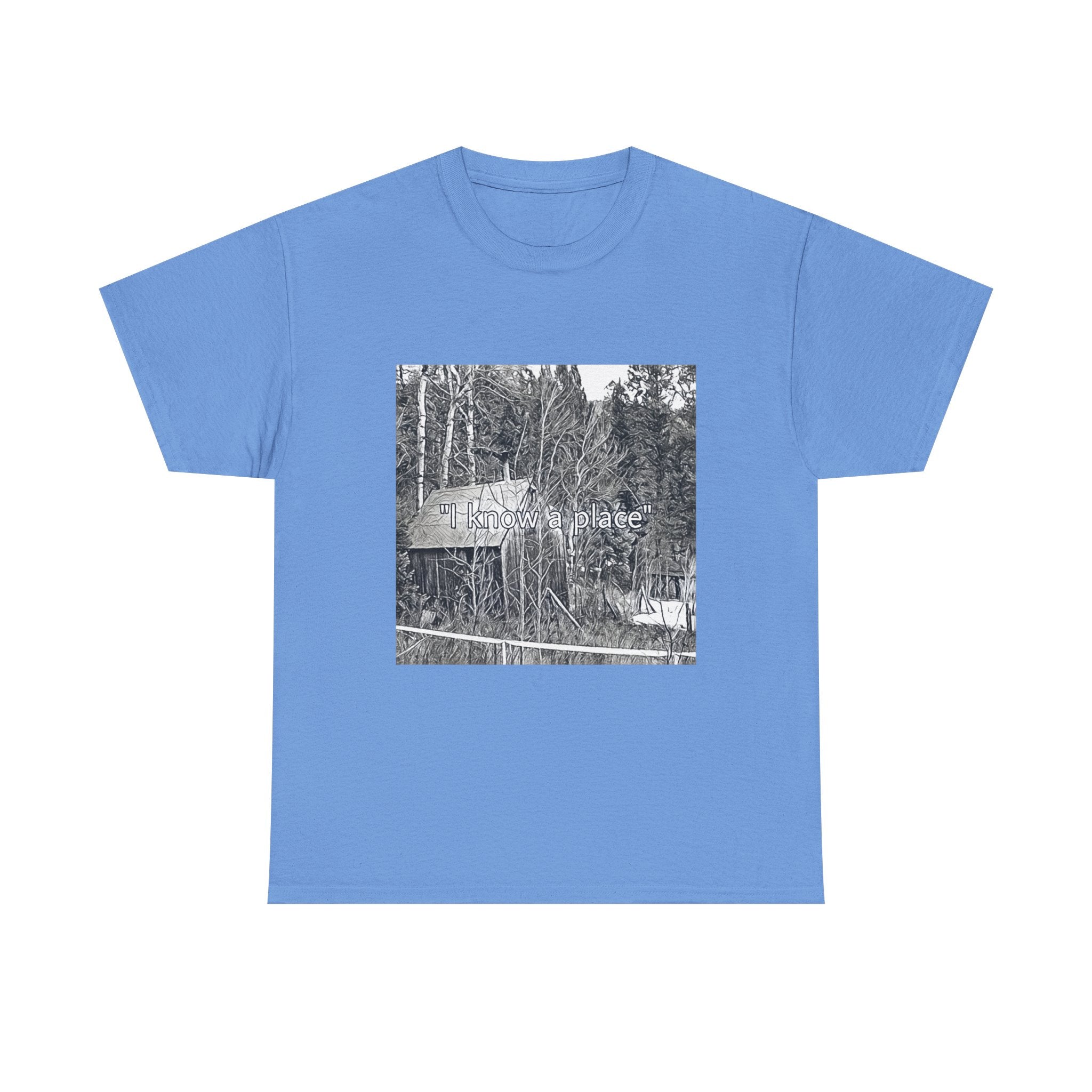 I Know A Place Graphic Print SS Crew Unisex Heavy Cotton Freedom Club Tee Shirt