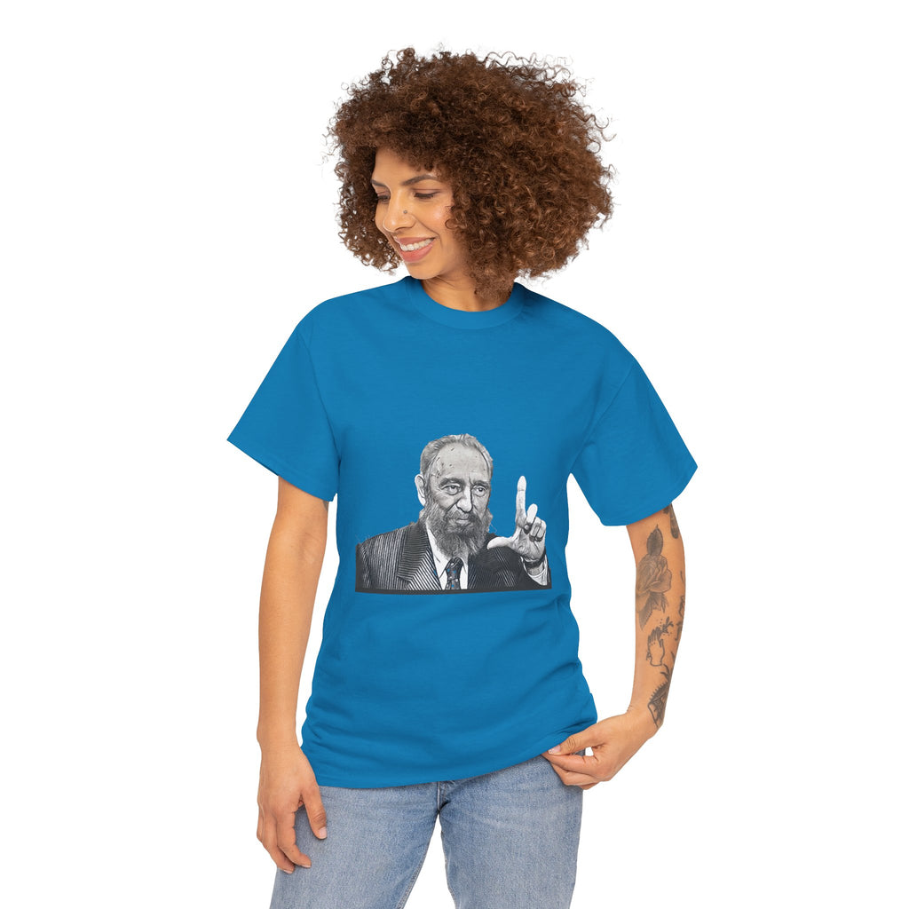 Fidel Castro Black & White Art Graphic Print Unisex Heavy Cotton Tee