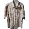 Carhartt Shirt Men’s XL White Checkered Plaid Short Sleeve Button Up Cotton Work