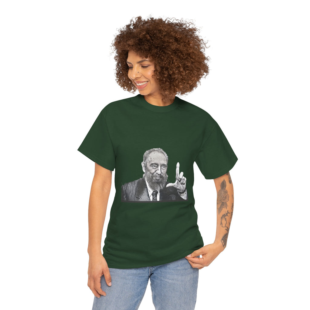 Fidel Castro Black & White Art Graphic Print Unisex Heavy Cotton Tee