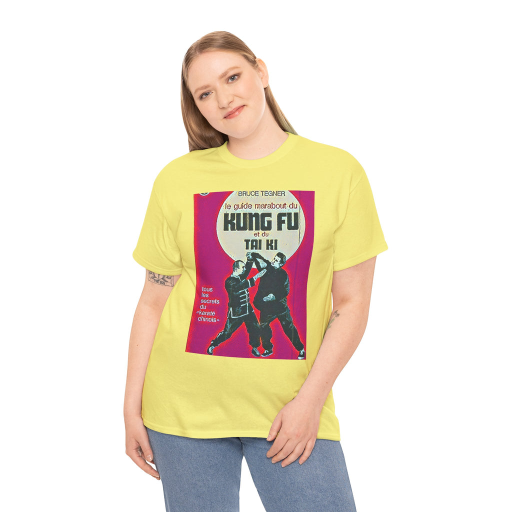 Kung Fu Tai Chi Bruce Tegner Graphic Print SS Crew Unisex Heavy Cotton Tee Shirt