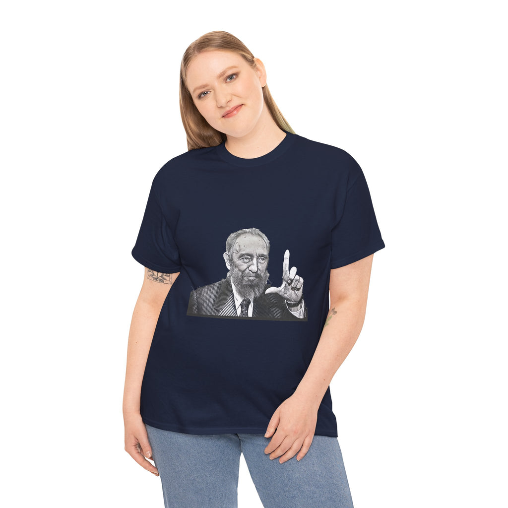 Fidel Castro Black & White Art Graphic Print Unisex Heavy Cotton Tee