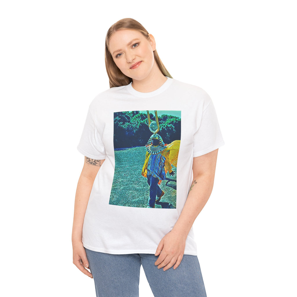 Sun Ra Graphic Print Drip Short Sleeve Crew Neck Unisex Heavy Cotton Tee Shirt