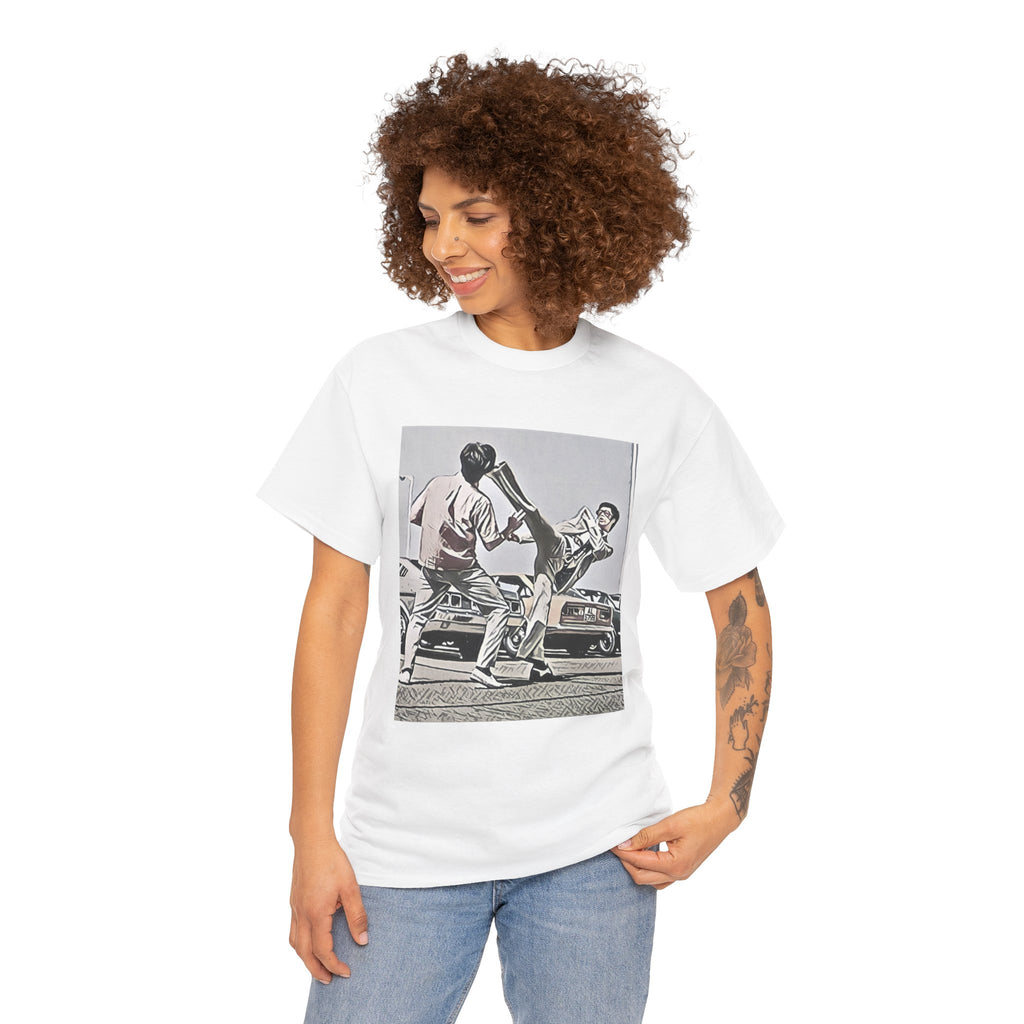 Bruce Lee Graphic Print Short Sleeve Crew Neck Unisex Heavy Cotton Art Tee Shirt